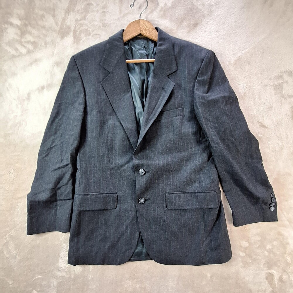 Hardwick Blazer Mens 36S Gray Pinstripe 2-Button Single Vent Made USA Sport Coat